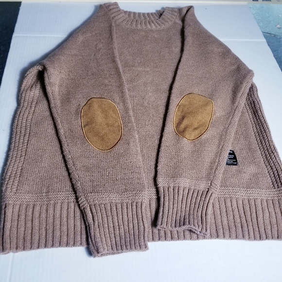 LUREN JIAODIAN LRJD BROWN WITH BLACK HEAVY SWEATER SIZE XL - Picture 9 of 10